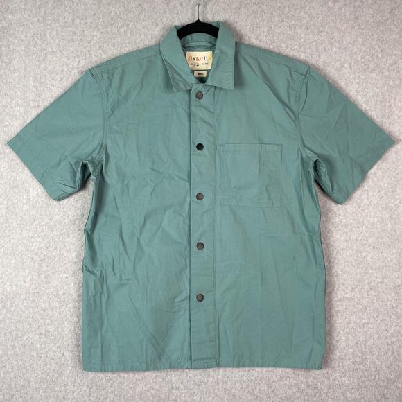 Uskees Mens M #6003 Lightweight Short Sleeve Button Up Shirt in Eucalyptus - Picture 1 of 6